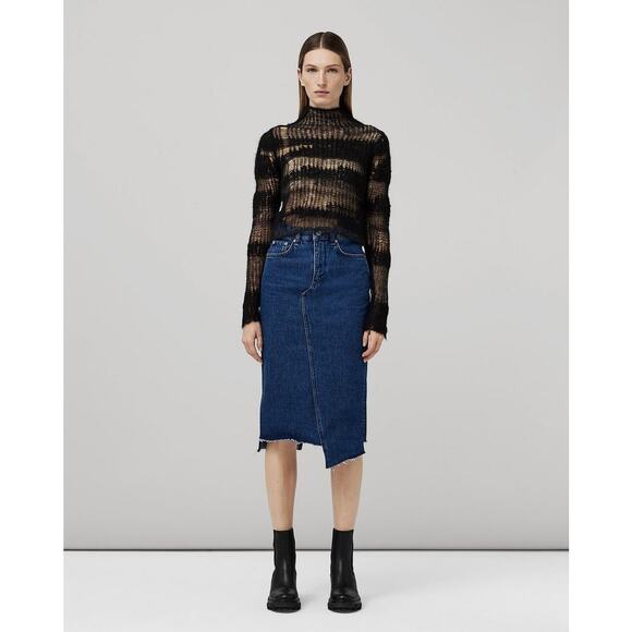 NWOT Rag & Bone Sukato Jean Midi Skirt Size 30